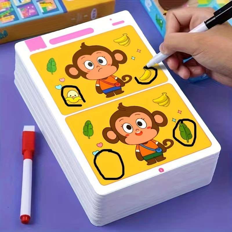 Kids Education Level - Карточная игра «Найди разницы», многоразовая мультяшная