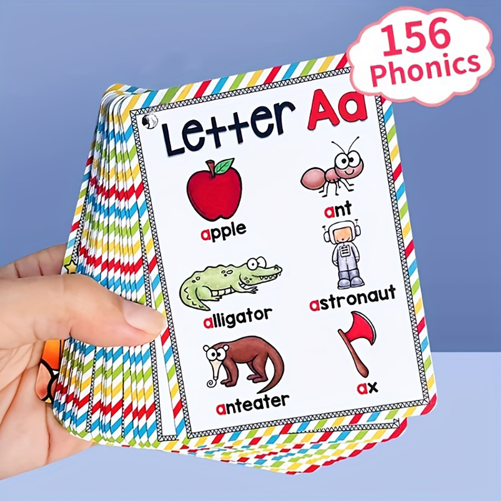 Flash Card Alphabet - Bview Art, английские 26-буквы, алфавит, фоника,